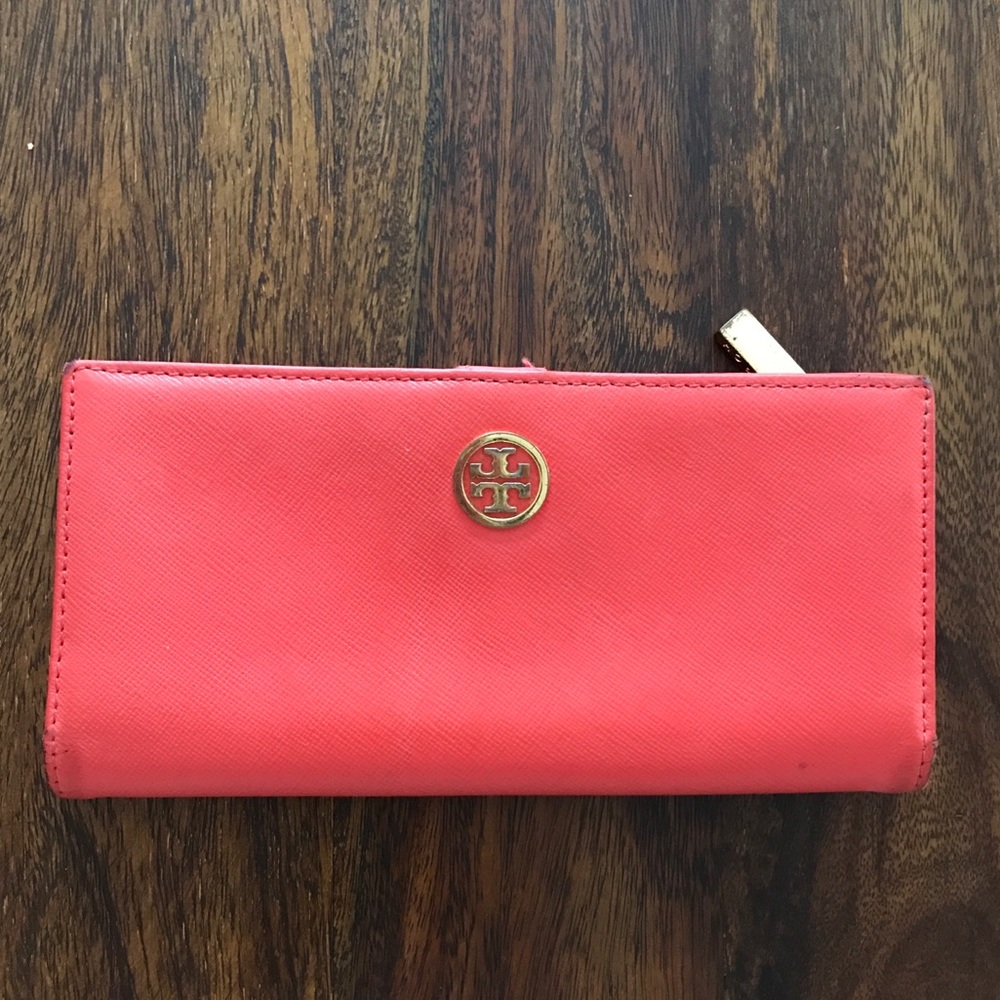 Tory Burch leather wallet - brilliant red